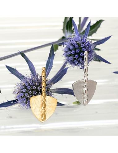 Boucle d'oreille argent vermeil tige et triangle