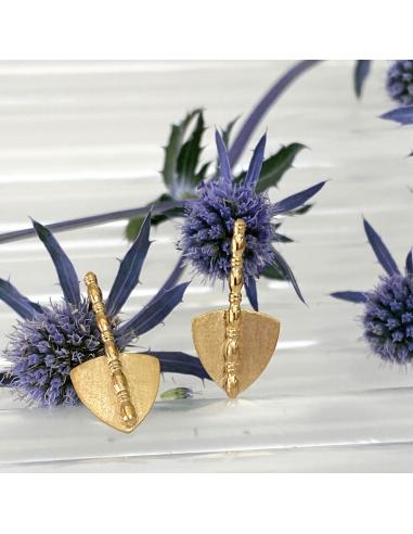Boucle d'oreille argent vermeil tige et triangle