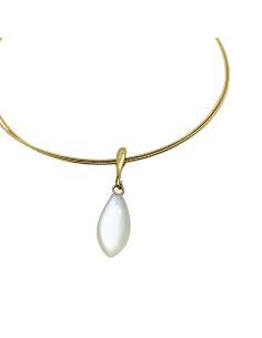 Collier tour de cou argent plaqué or vermeil avec goutte de pierre de lune création artisanale de just'in jewels 2