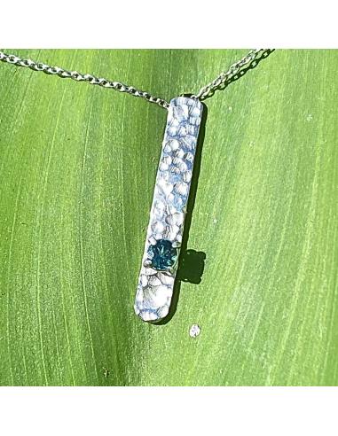 Collier artisanal argent rhodié avec indigolite création artisanale just'in jewels