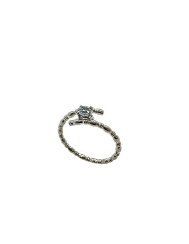 Bague artisanale argent rhodié fil...