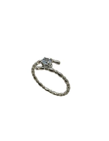 Bague artisanale argent rhodié fil oeuf...