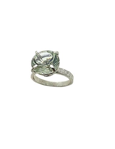 Bague artisanale argent rhodié fil...