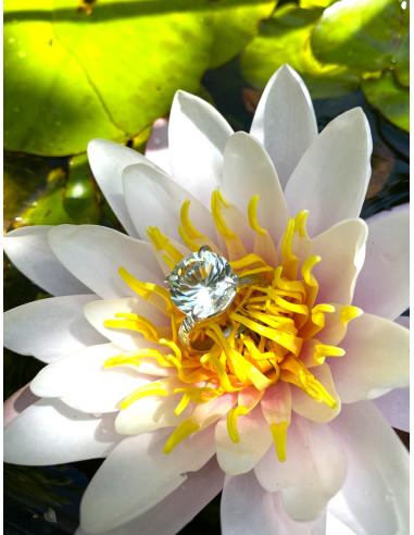 Bague artisanale argent rhodié fil plat...