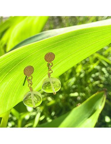 Boucle d'oreille argent vermeil et cristal de...