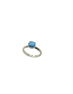 Bague artisanale argent rhodié cyanite taille rose