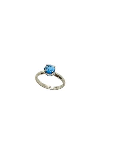 Bague artisanale argent rhodié cyanite taille rose
