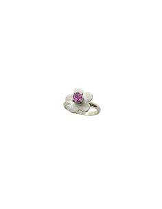 bague argent rhodié antiallergique avec saphir rose fait main belgique par just'in jewels 2