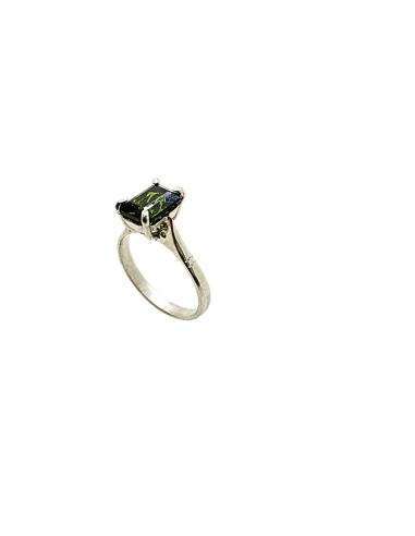 Bague tourmaline rectangulaire verte t56