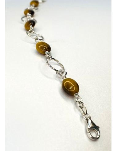 Bracelet argent VERO oeil de tigre