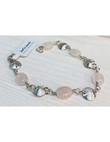 Bracelet argent AUGUSTINE quartz rose