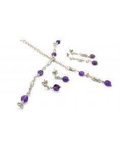 bracelet artisanal fait main argent et améthyste 2