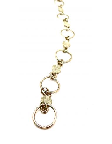 Bracelet artisanal argent anneaux et disques...