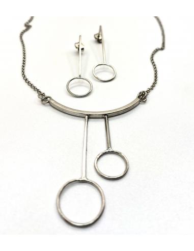 Bracelet artisanal argent anneaux et disques...