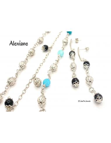 Bracelet artisanal ALEXIANE argent rhodié et...