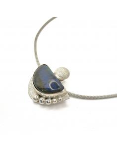 Collier argent demi lune...