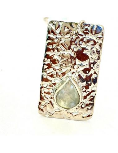 Collier argent pour femme fait main plaque...