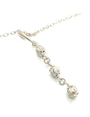 Collier de créateur pour femme argent antiallergique rhodié fait main