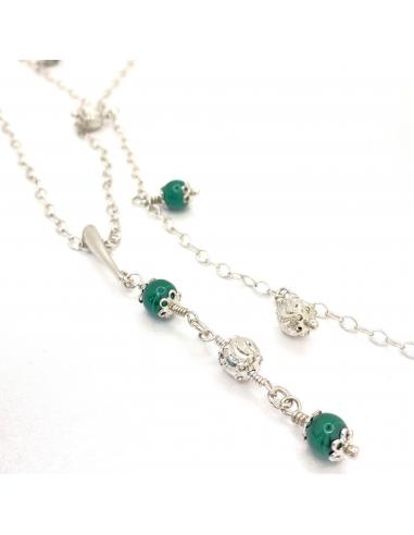 Bracelet argent ALEXIANE et malachite