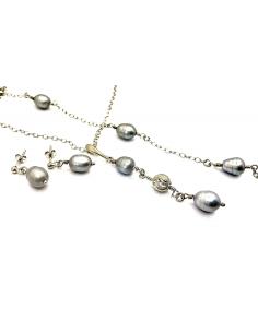Bijou artisanal argent rhodié et perle naturelle boucle d'oreille collection paula 2