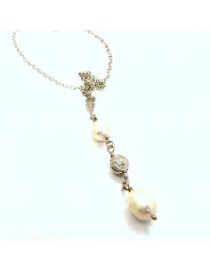 Collier argent Paula perles...
