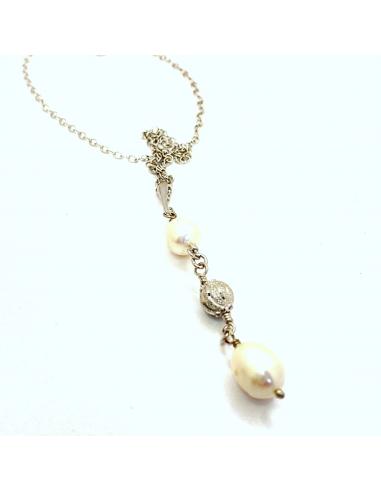 Collier argent Paula perles naturelles crèmes
