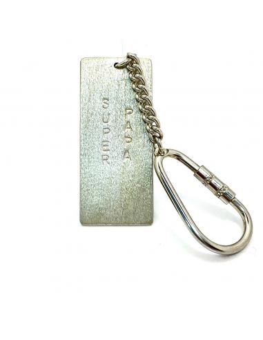 Porte-clés argent super papa