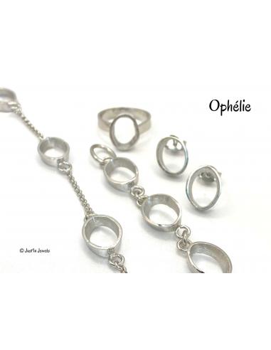 Collection bijoux argent rhodié ophelie motif ovale garantis antiallergique