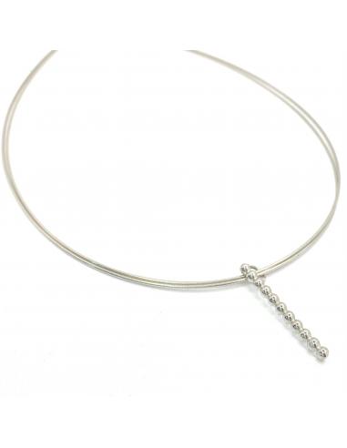 Clous d'oreilles argent ancien perles en bois blanc | Maison Brigitte