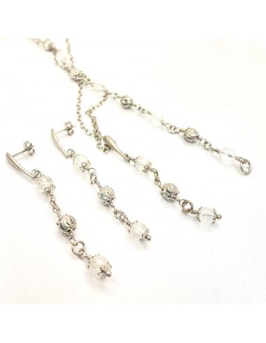 Bracelet artisanal argent et perles cristal...