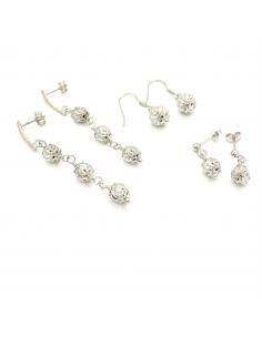 Boucle d'oreille artisanale pour femme argent rhodié antiallergique fait main brabant wallon. 2