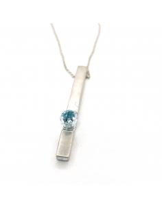 Création artisanale en argent antiallergique collier avec topaze bleue